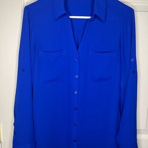 Express Royal Blue Button-Down Shirt
